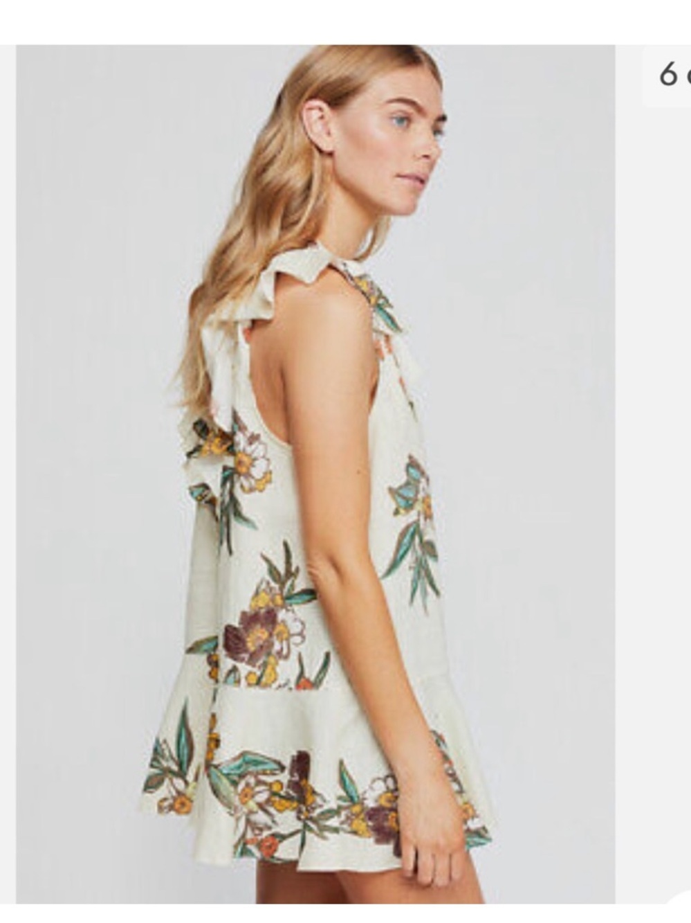 Free People Summer Tulum revolve Floral Linen Blend Dress Top $108 spring boho